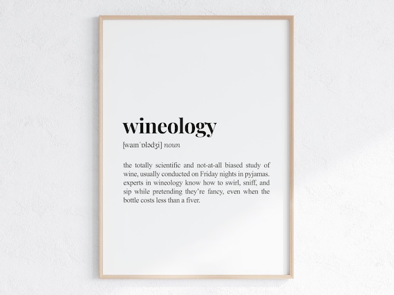 Wineology Funny Dictionary Definition Poster for Wine Lover Wall Decor