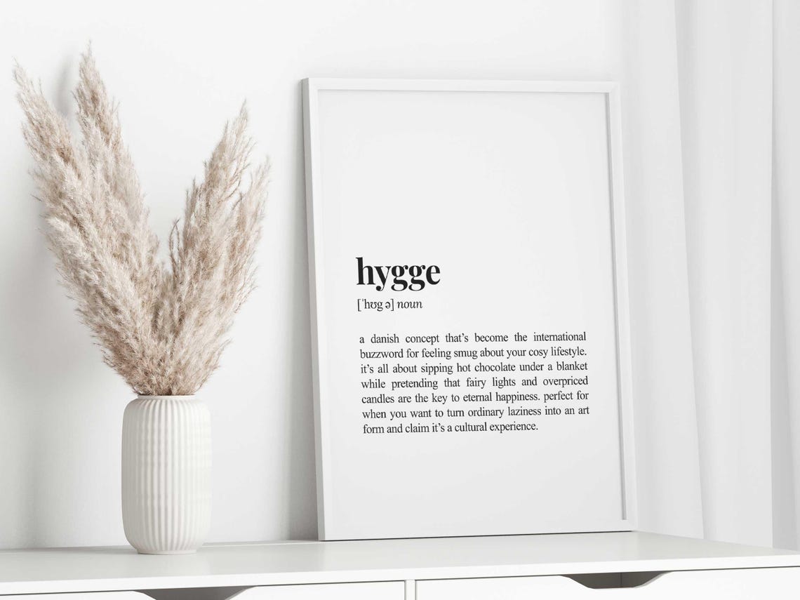 Funny Hygge Definition Danish Dictionary Style Wall Art Gift - Image 2