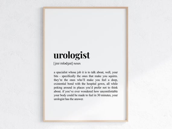 Urologist Funny Definition Print Cheeky Gift For Humorous Dictionary Poster New Job