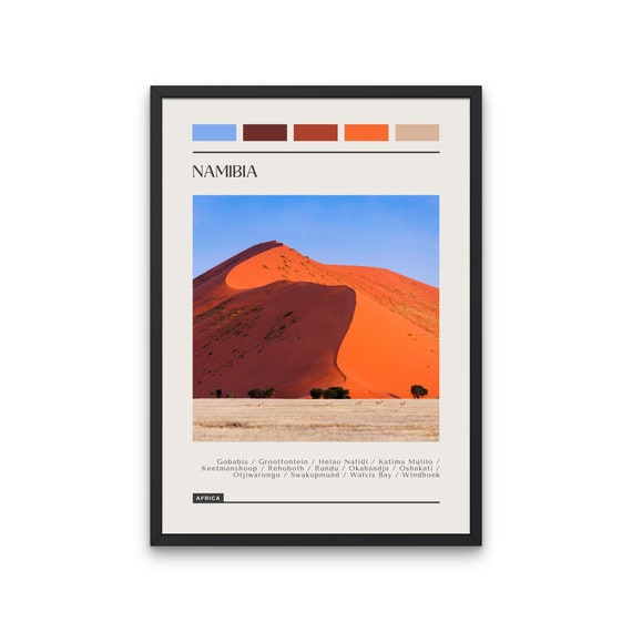 Namibia Travel Poster Color Block