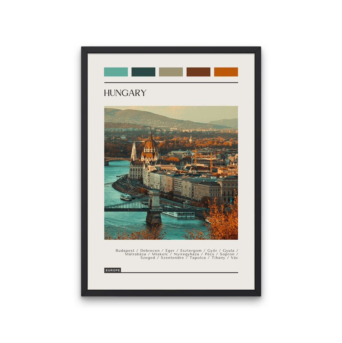 Budapest Parliament Danube Hungary Travel Photography Poster