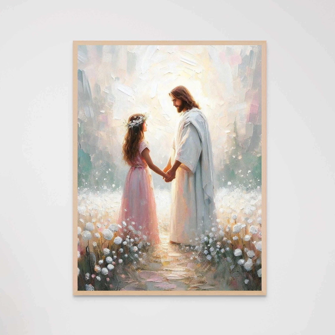Faith In Him Modern Christian Art Jesus Heals A Woman Jesus Wall Art Lds Painting Bible Art Jesus And Woman Jesus Picture Jesus Png