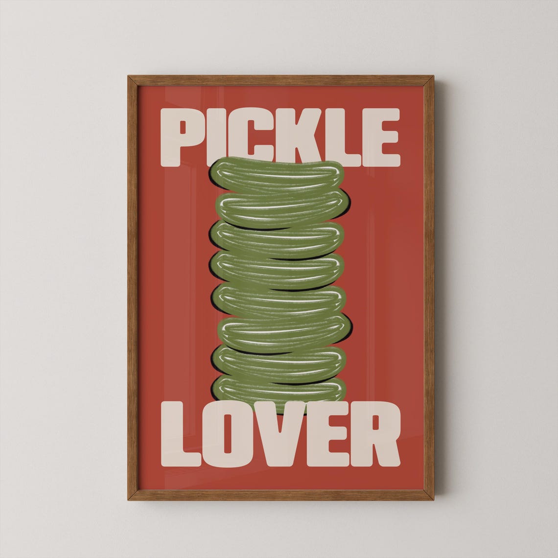 Pickle Lover Retro Dill Pickles Stack Funny Kitchen Gift Poster