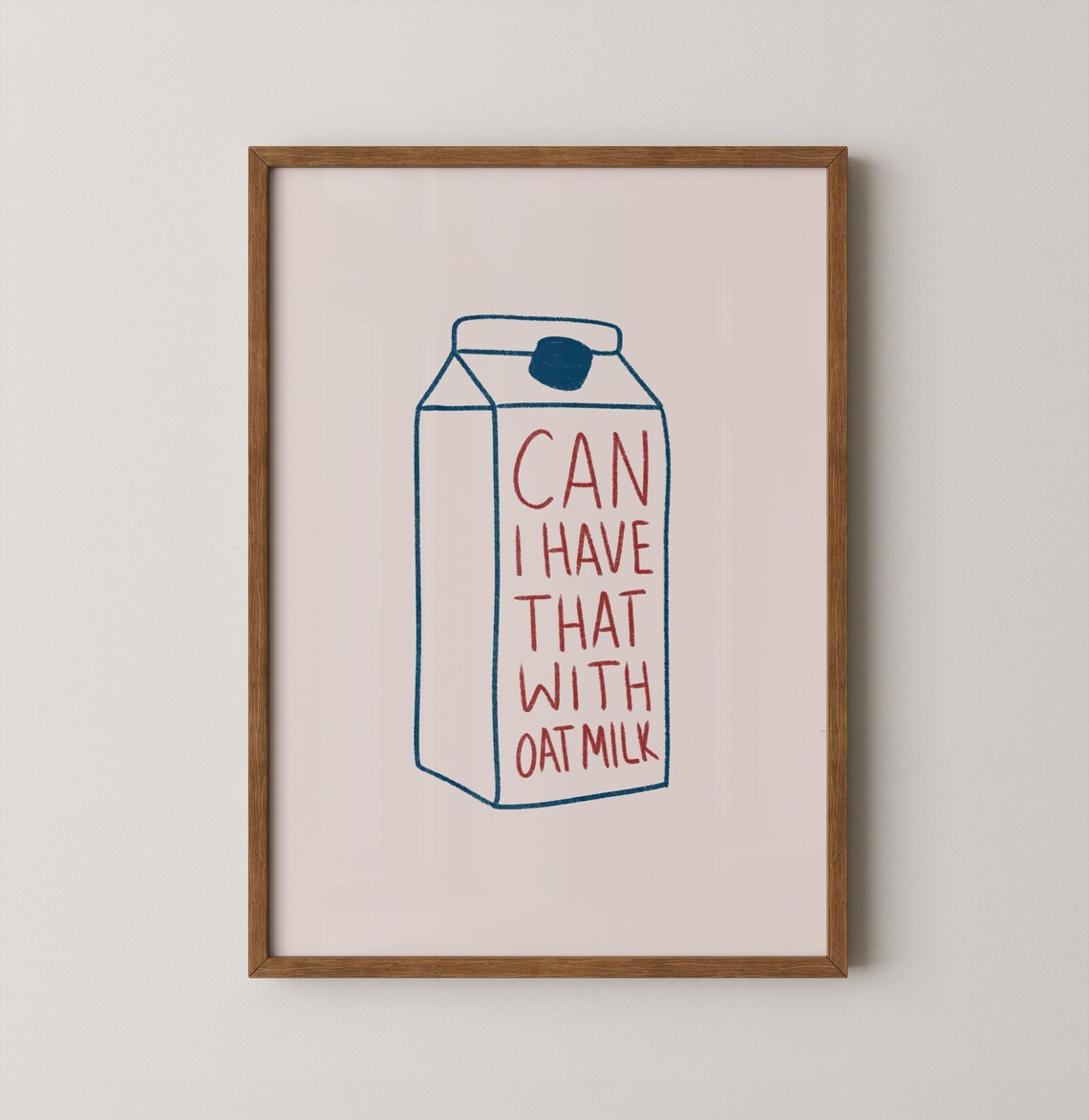 Oatmilk Art Print, Vegan Kitchen Wall Decor