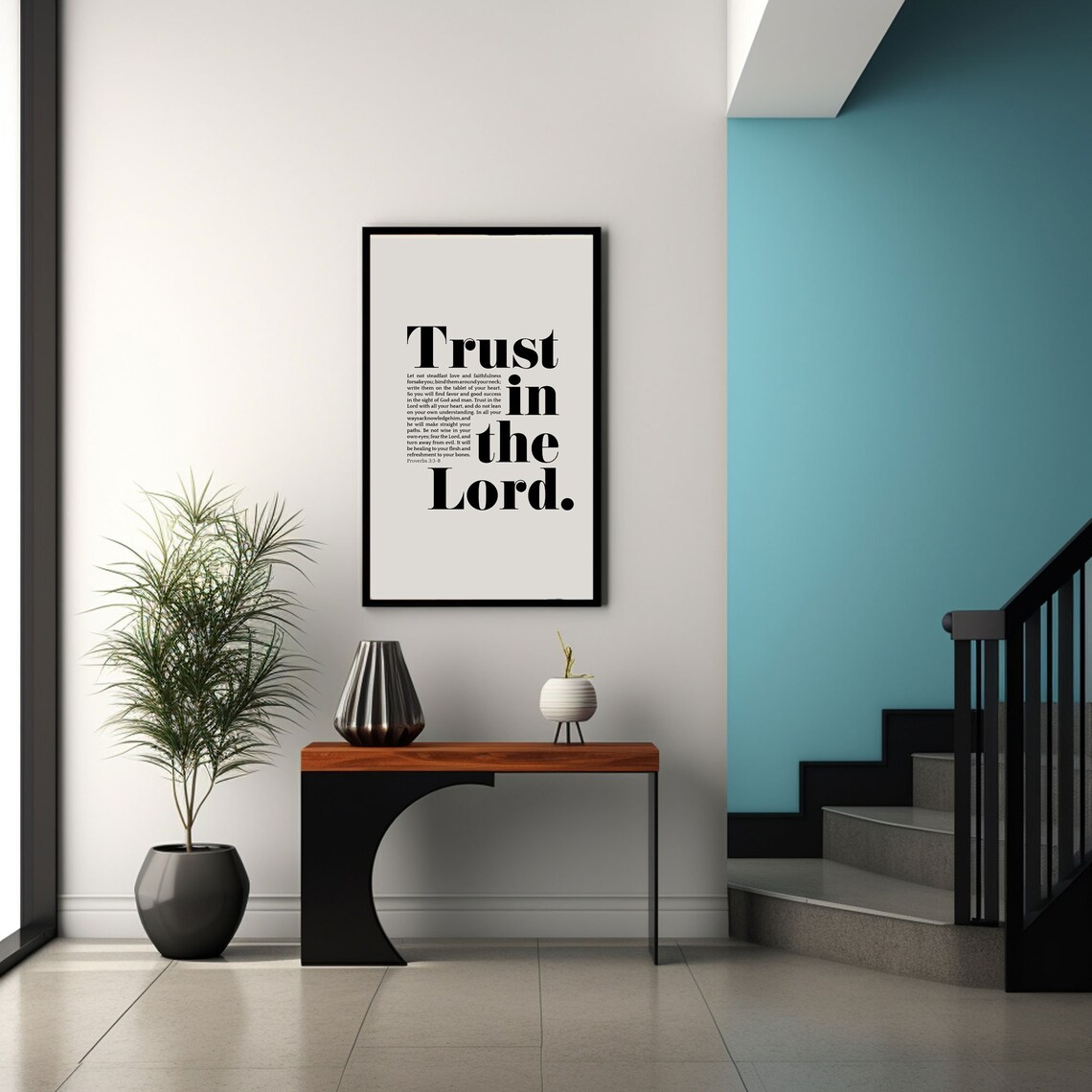 Trust In The Lord Bible Verse, Modern Scripture Poster