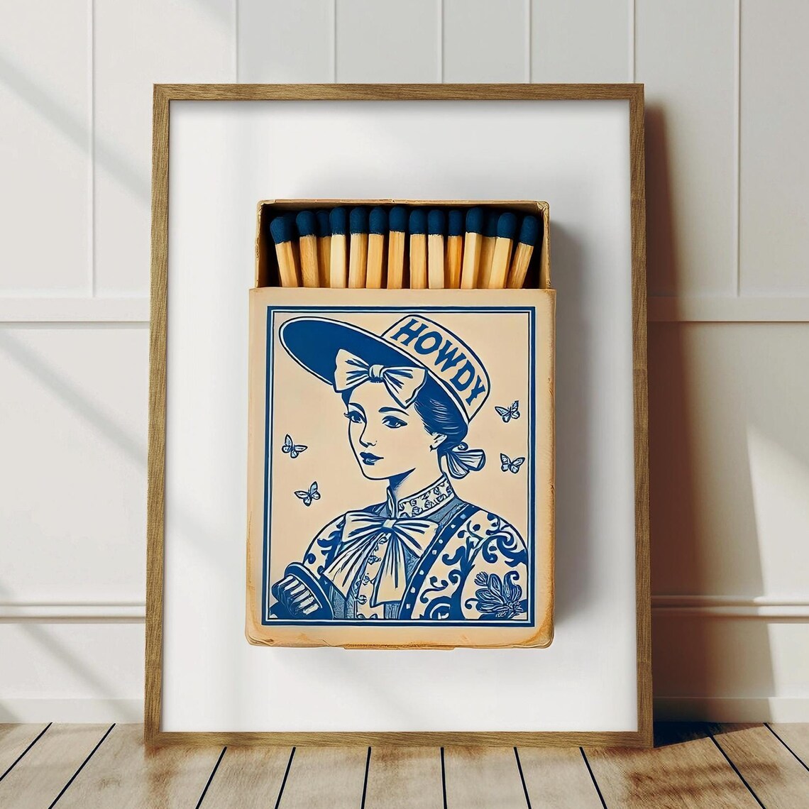 Howdy Matchbook Coastal Cowgirl Art Print