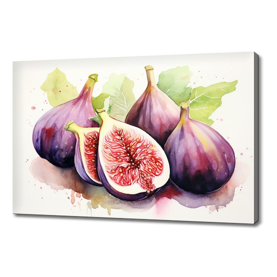 Fig Fruits Purple Watercolour Painting Print Fruits Lover Gift Kitchen Restaurant Wall Art Print Colourful Fruits Wall Decor