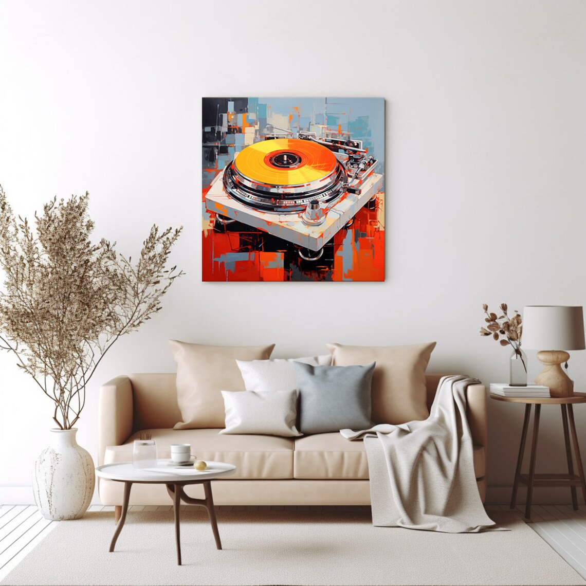 DJ Turntable Gold Vinyl Record Colorful Pop Art Music Studio Decor Wall Poster - Image 3