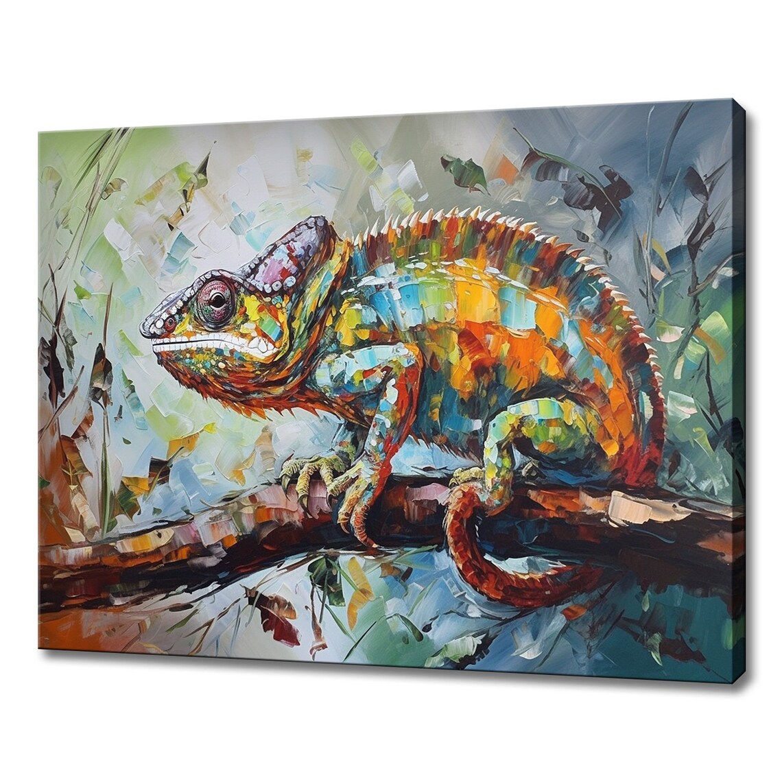 Chameleon Art Print, Abstract Modern Wall Art
