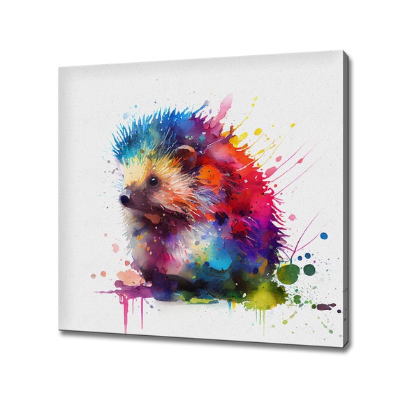 Baby Hedgehog Abstract Watercolour Art Print