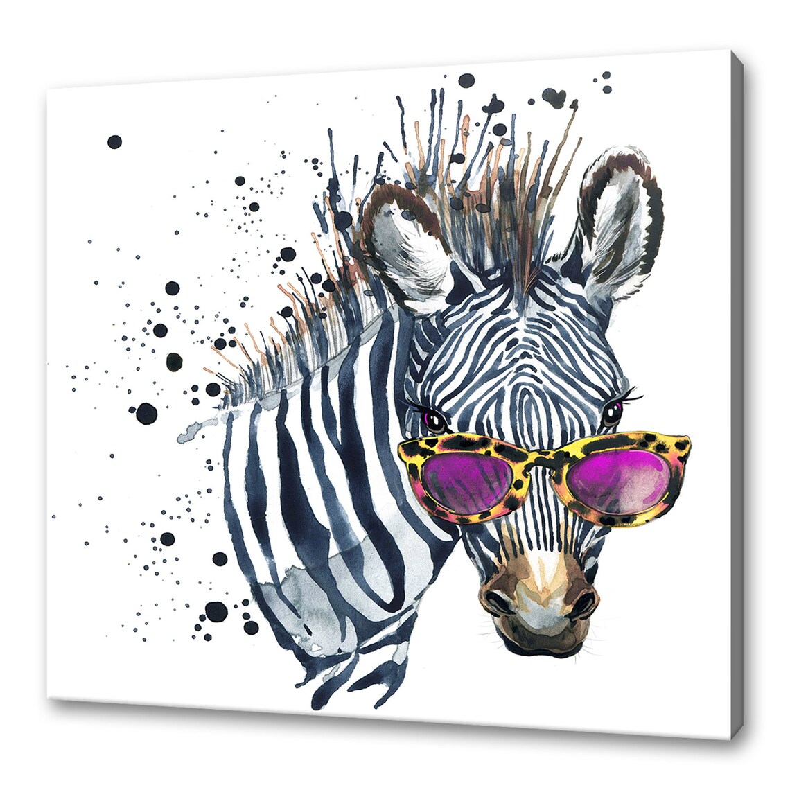 Zebra Funky Art Print, Animal Home Decor Accent