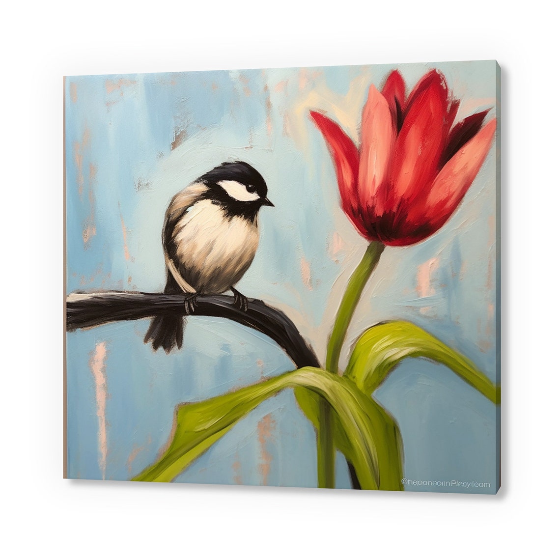 Cute Chickadee Bird Print Birds Wall Art Bird Lover Gift Nature Wall Hanging Avian Wall Decor Handmade Bird Art Fast Turnaround
