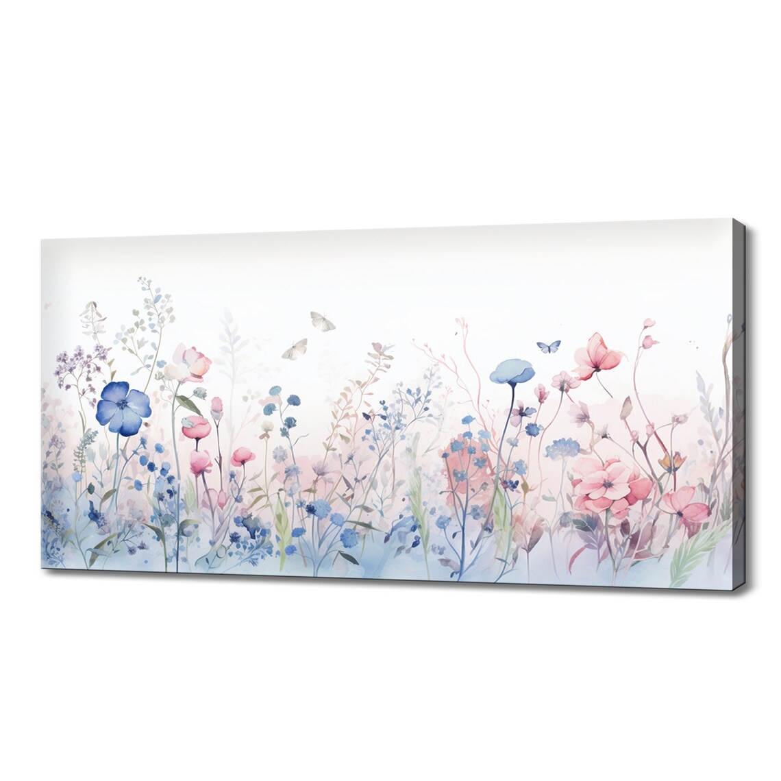 Pastel Spring Wildflowers Meadow Watercolor Art Print