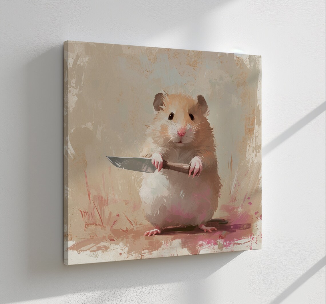 Funny Hamster Animal Wall Art, Hamster Lovers Gift