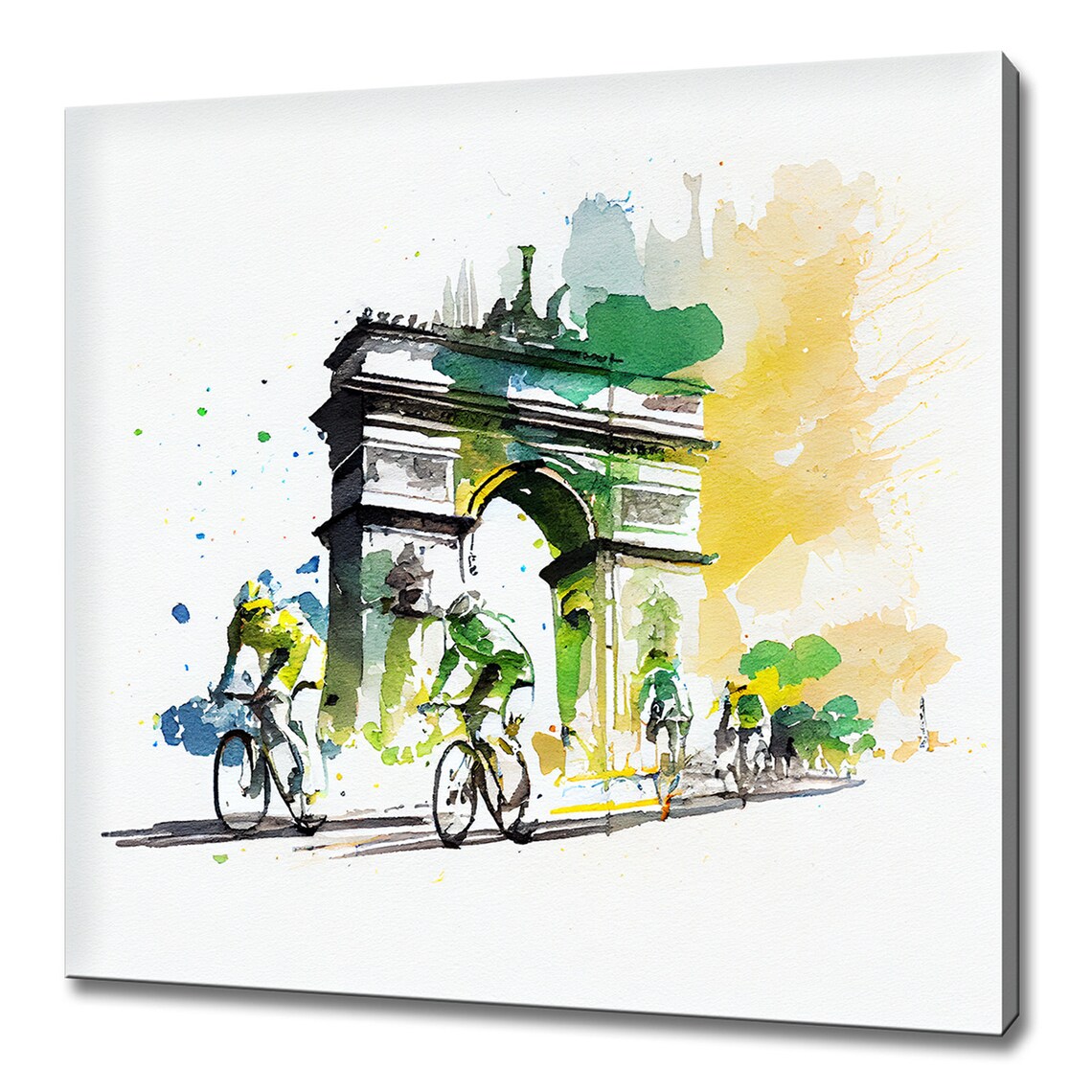 France Cycling Race Abstract Watercolor Travel Poster