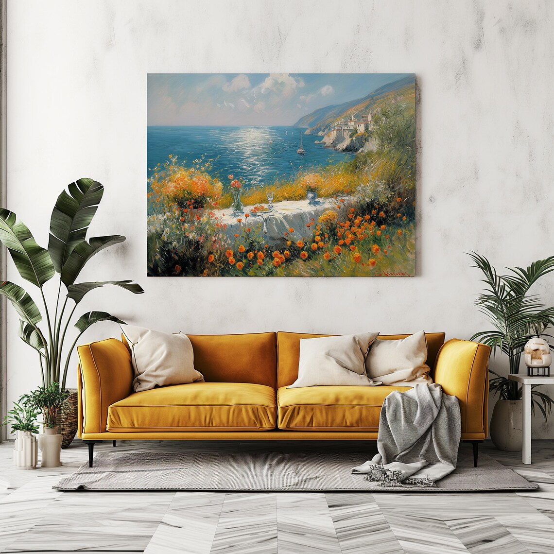 Summer Flowers Seaside Wall Art Home Decor Art Print - Image 4