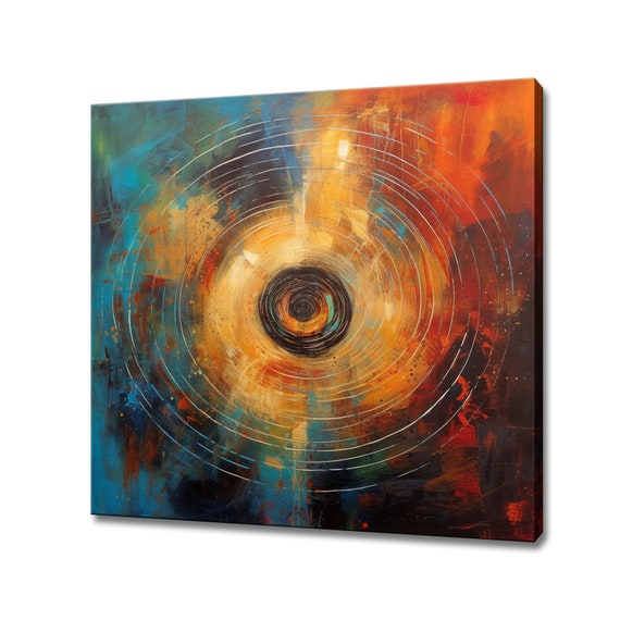 Abstract Illustration Psychedelic Rings Print Bright Colours Fantasy Retro Design Art Print Surreal Abstract Art Groovy Wall Art