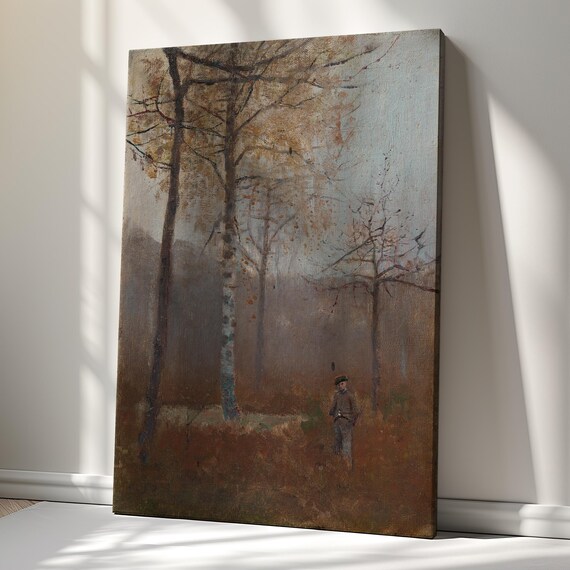 Lonely Man In Birch Grove Print Classic Painting Reproduction Wall Art Decor Home Dcor Masterpiece By Lszl Mednynszky