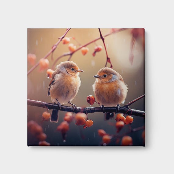 Tree Sparrow Print Autumn Forest Wall Art Cute Animal Photography For Home Decor Nature Lovers