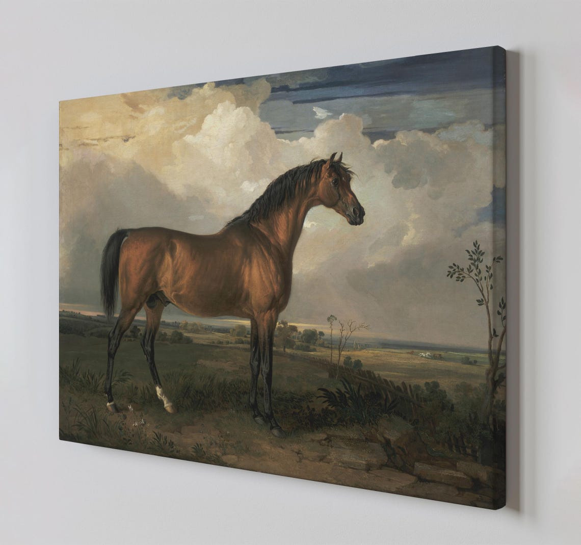 Victorian Bay Horse Classic Oil Painting Equine Wall Art Poster - Image 3