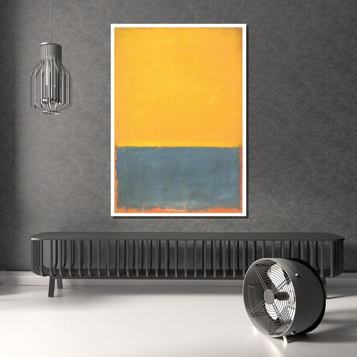 Abstract Yellow Blue Color Field Modern Minimalist Art Print - Image 4