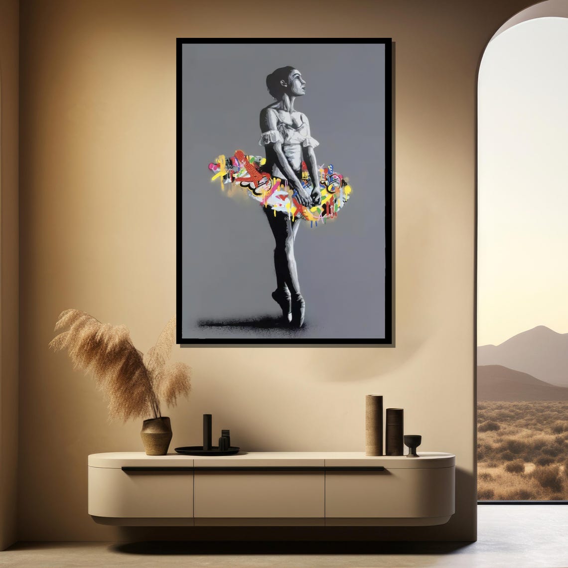 Ballerina Standing En Pointe In A Graffiti Painted Tutu Poster - Image 4