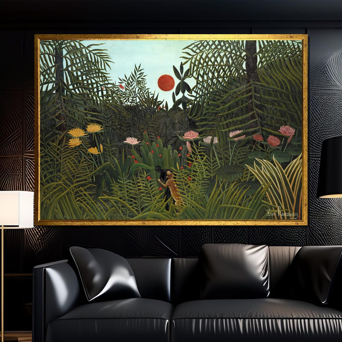 Henri Rousseau The Dream Lush Moonlit Tropical Jungle Art Poster