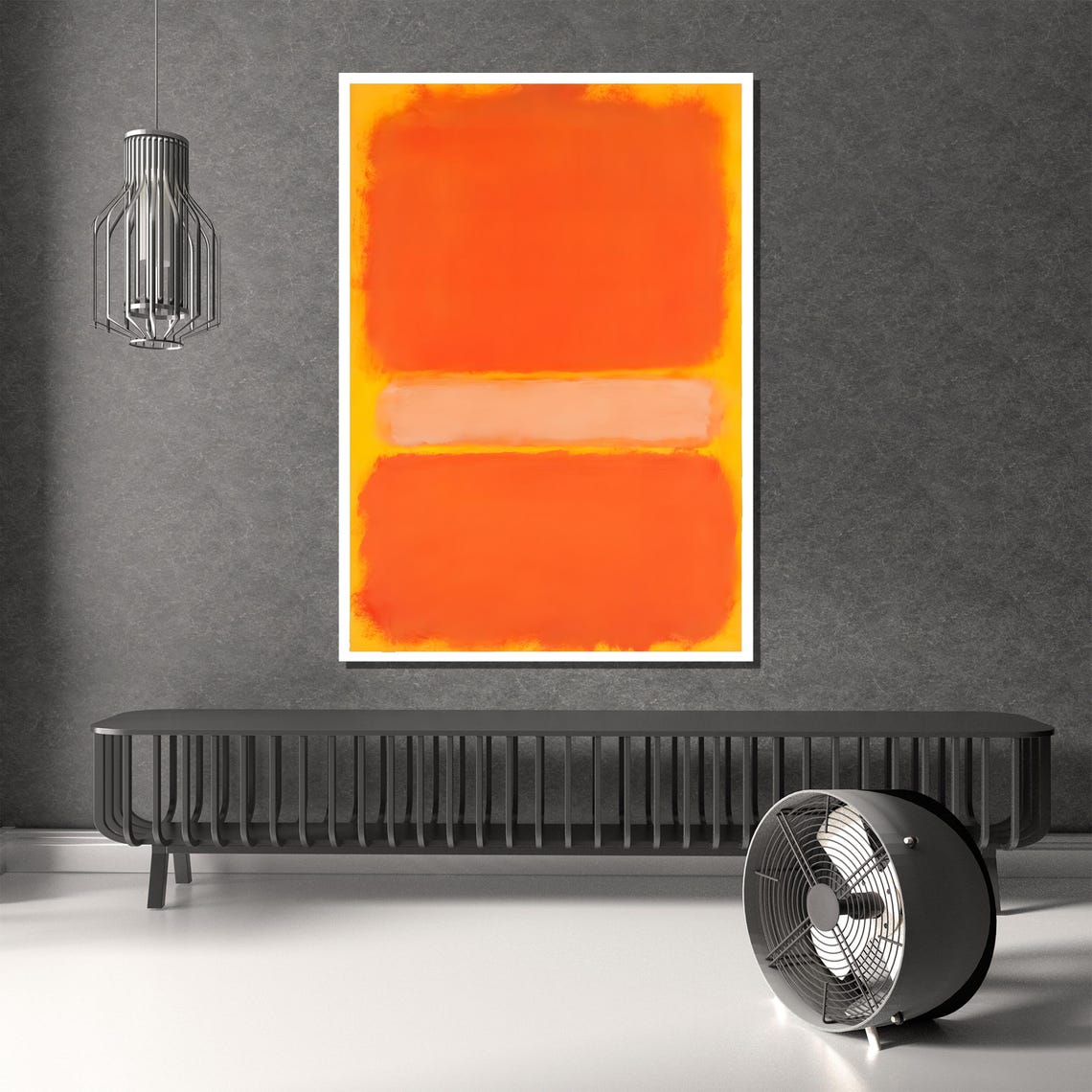 Fiery Orange and Golden Yellow Glowing Abstract Color Field Poster - Image 4
