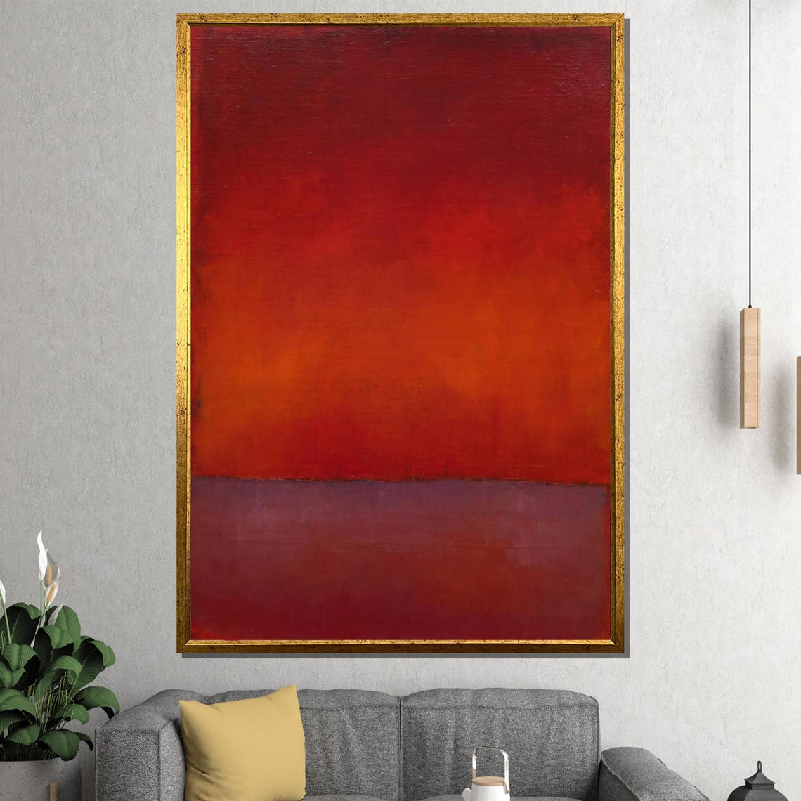 Deep Red and Violet Gradient Abstract Color Field Wash Poster