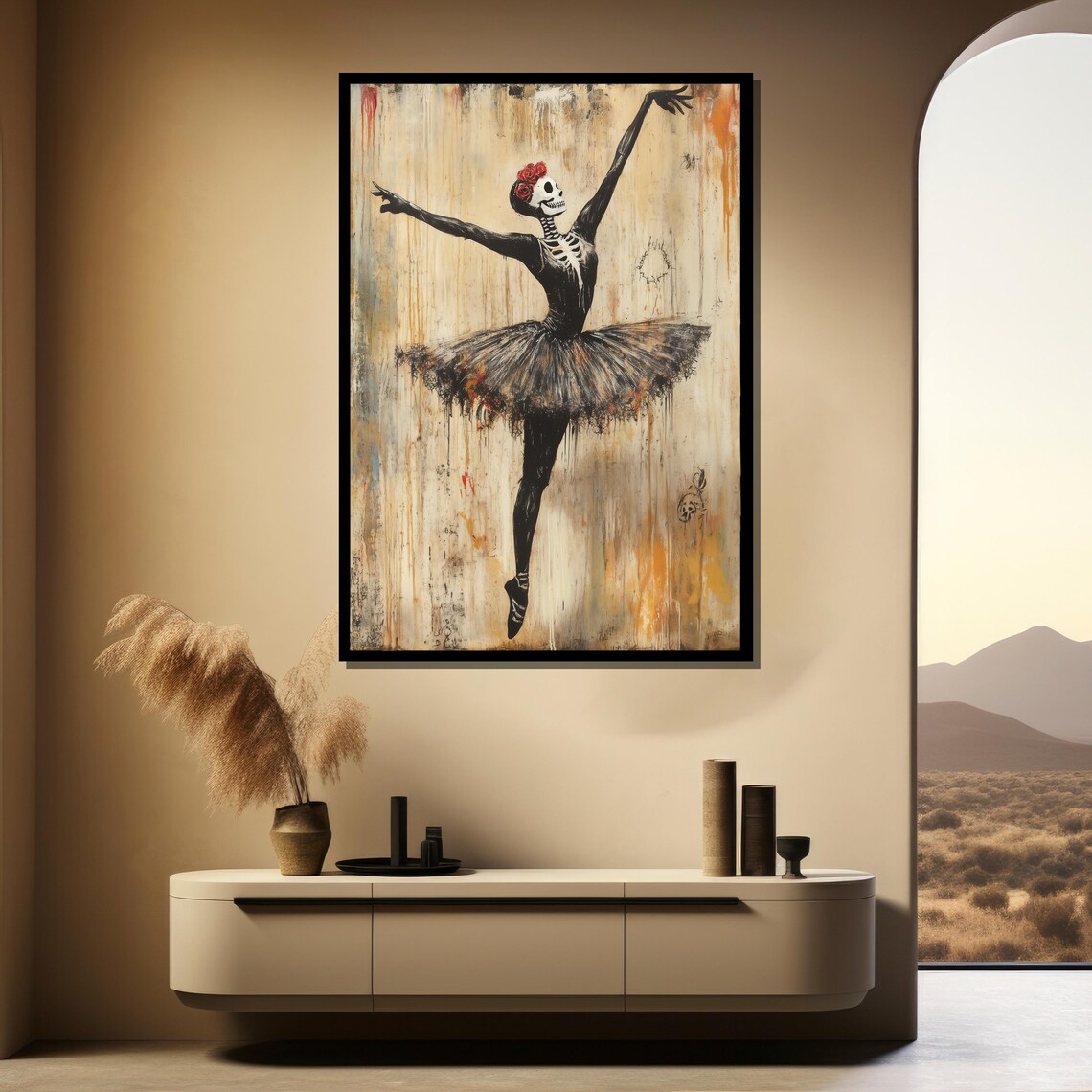 Gothic Skeleton Ballerina, Unique Dance Art - Image 4