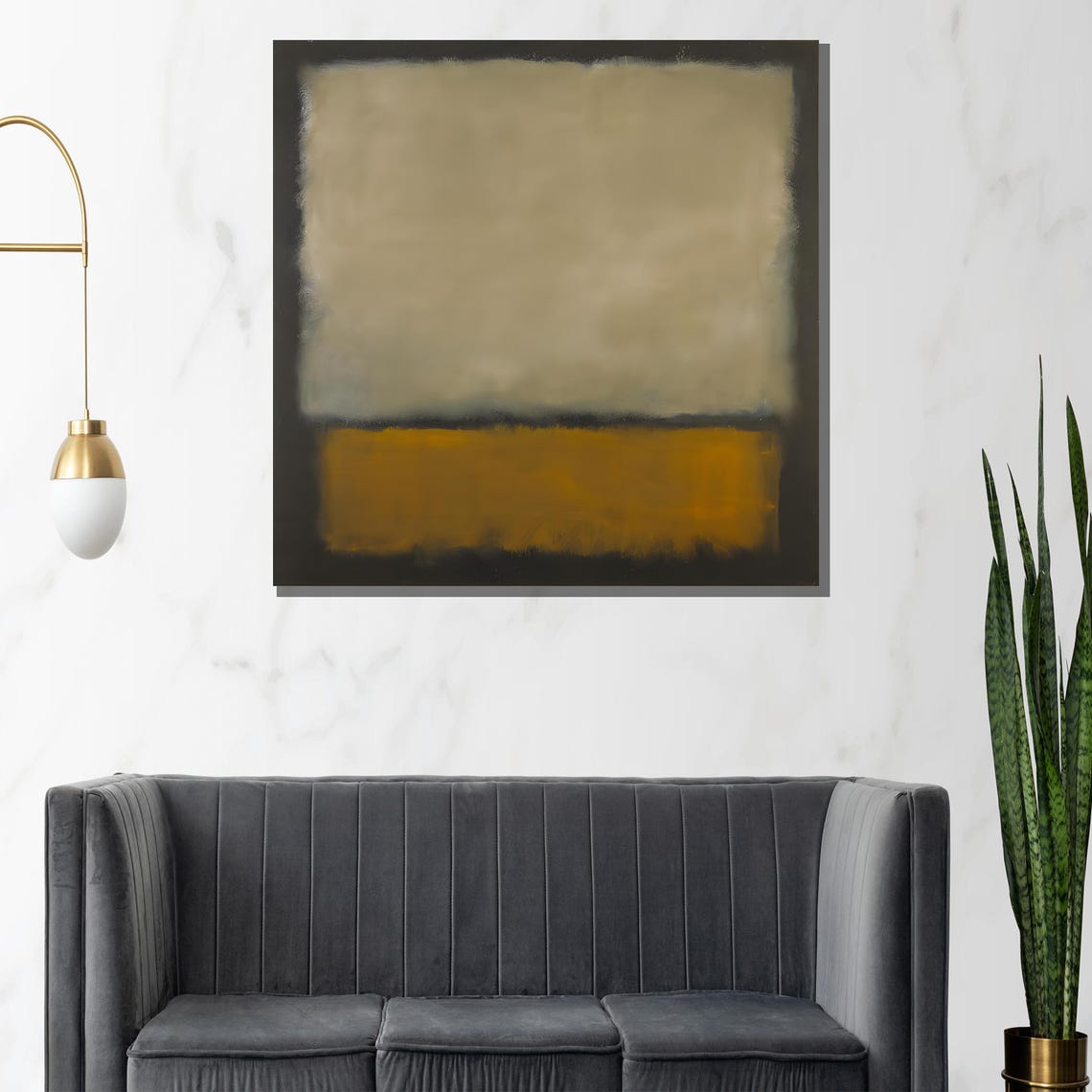 Mark Rothko Beige and Mustard Yellow Color Field Abstract Poster - Image 3