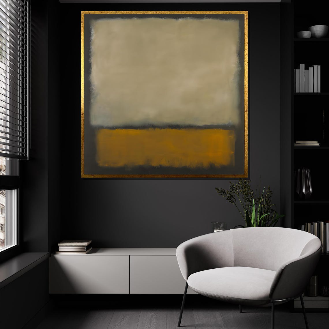 Mark Rothko Beige and Mustard Yellow Color Field Abstract Poster