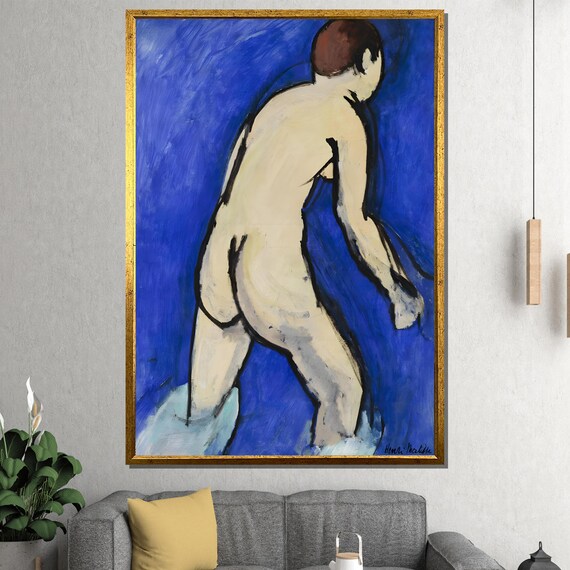 Henri Matisse Nude Figure on Vivid Blue Background Art Poster
