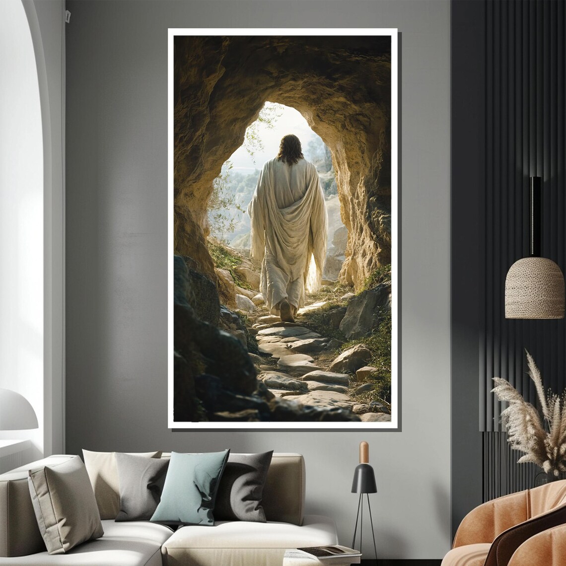 Christ Resurrection Emerging from the Tomb Christian Art Poster - Image 4