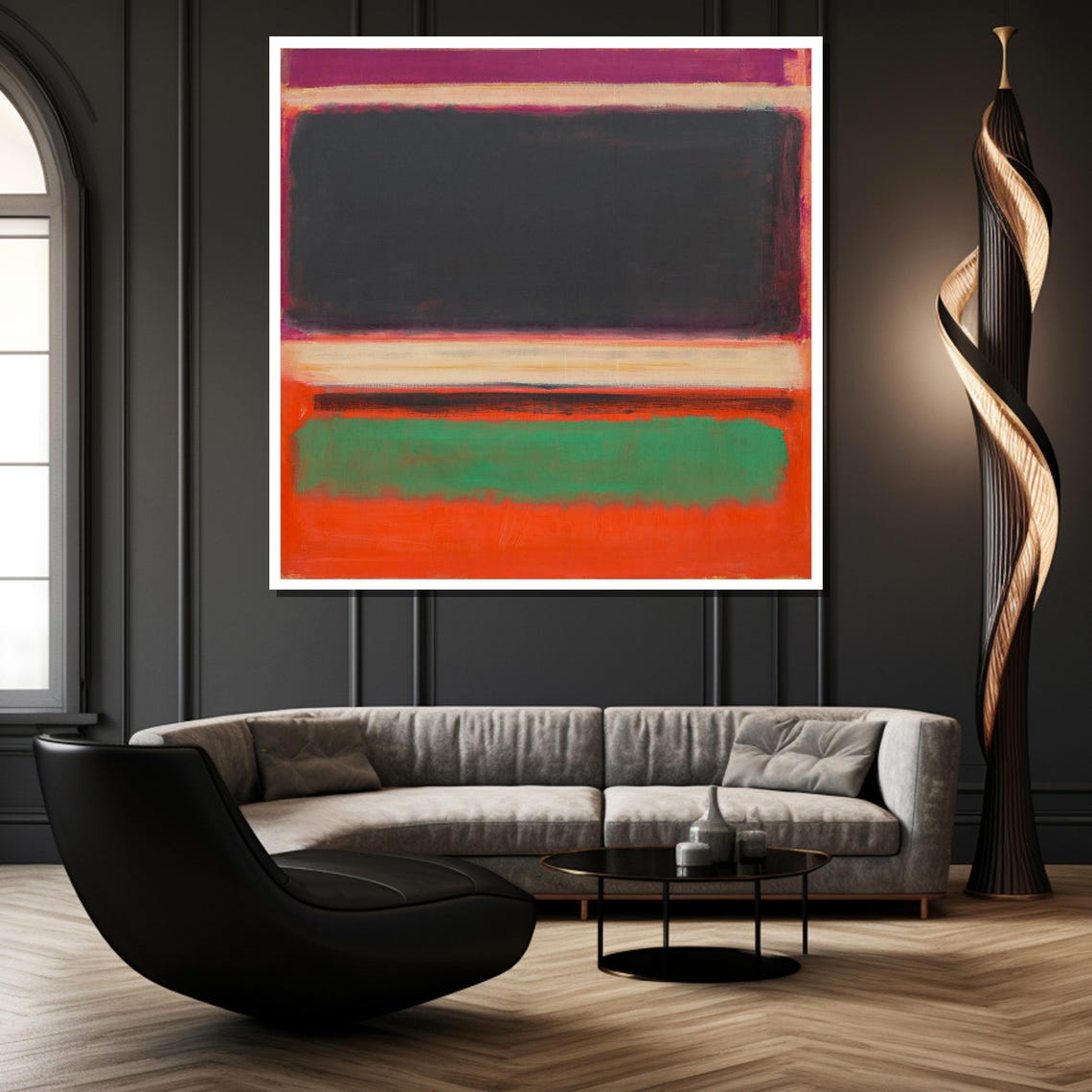 Mark Rothko Black Green Orange Vibrant Color Field Abstract Poster - Image 4