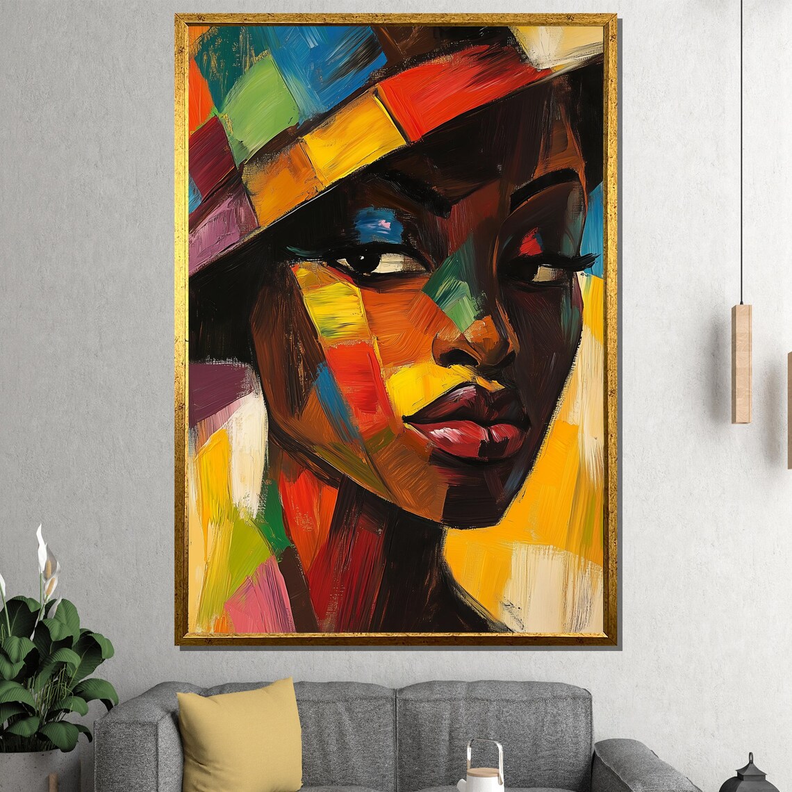 Fauvist Woman Portrait in Bold Wild Color Blocks Modern Art Poster