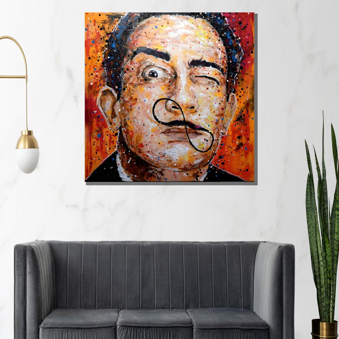 Vibrant Salvador Dali Pop Art Portrait In Colorful Splatter Poster - Image 2