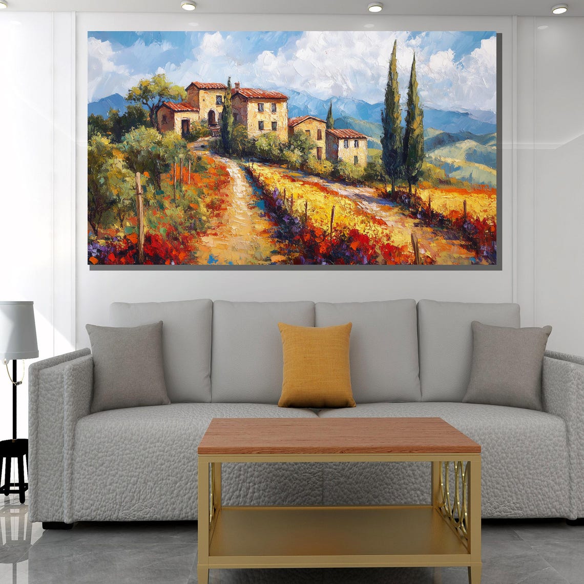 Sun Drenched Tuscan Villa On A Flower Lined Country Path Poster - Image 2