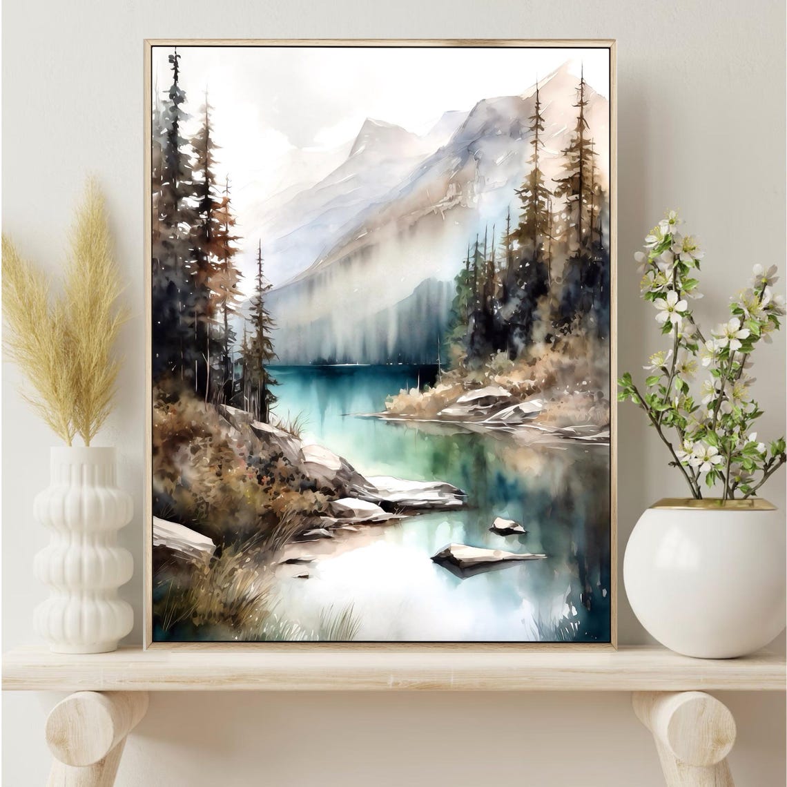 Banff National Park Turquoise Lake Snowy Mountain Pines Poster - Image 4