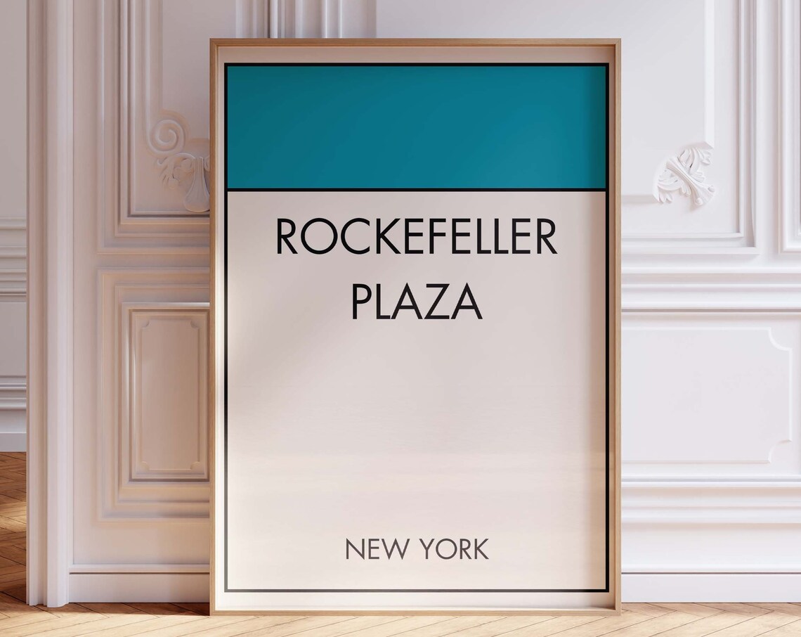 Rockefeller Plaza New York City Street Sign Style Decor Art Print