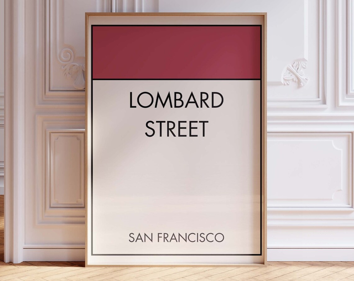 Lombard Street Print, San Francisco Travel Poster