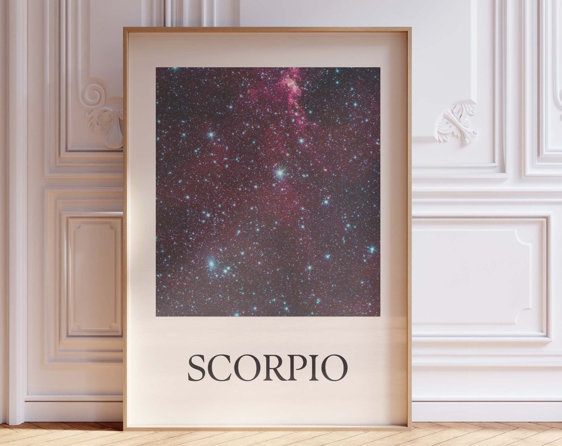 Scorpio Print Wall Art Zodiac Astrology Lover Girl Trendy