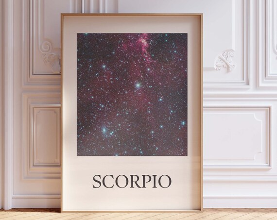 Scorpio Print Wall Art Zodiac Astrology Lover Girl Trendy