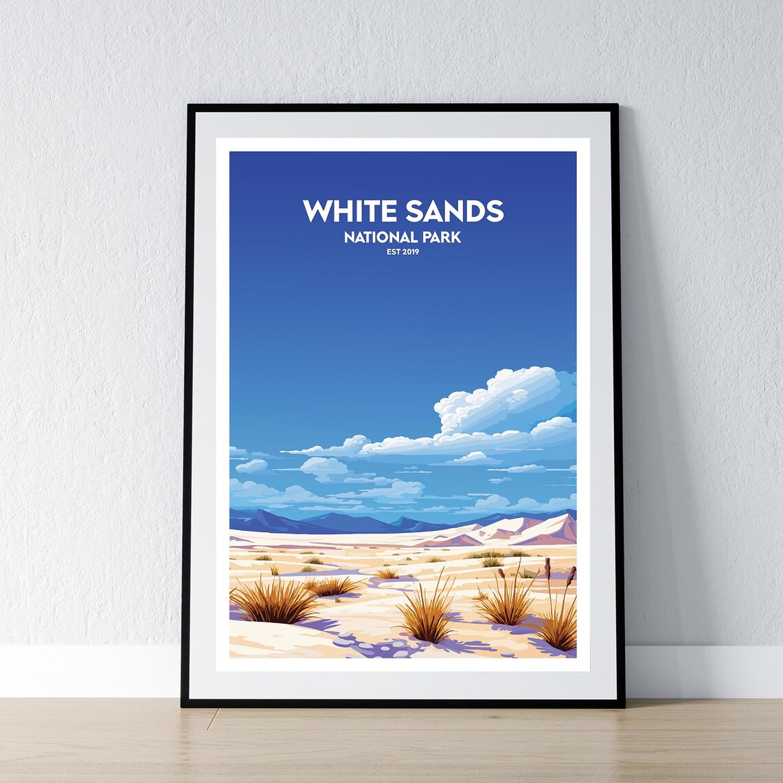 White Sands National Park Desert Dunes Vintage Travel Poster