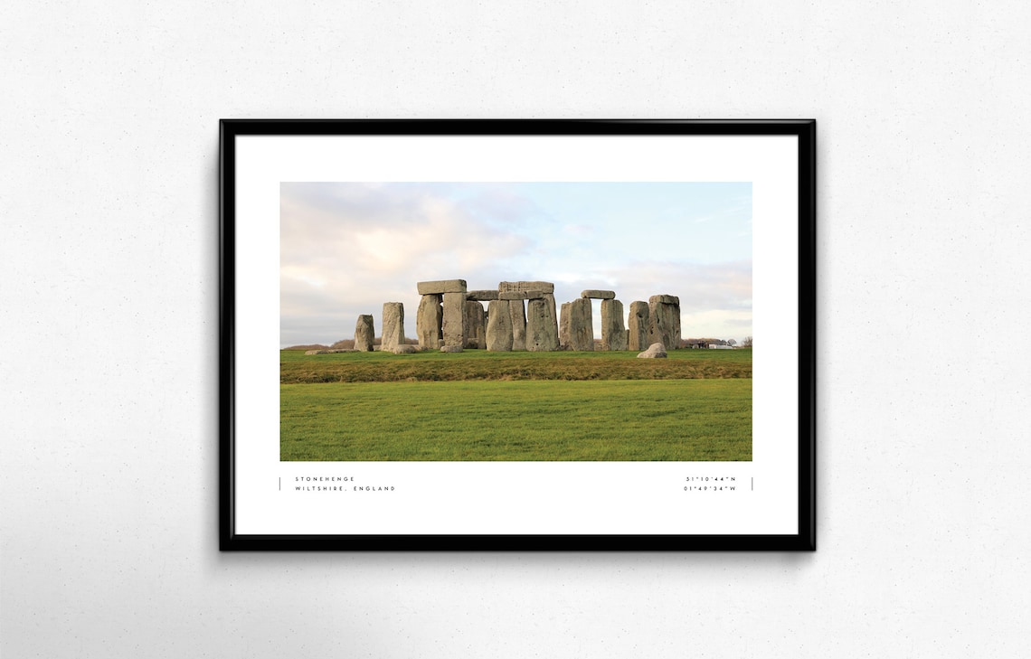 Stonehenge Black And White Travel Poster
