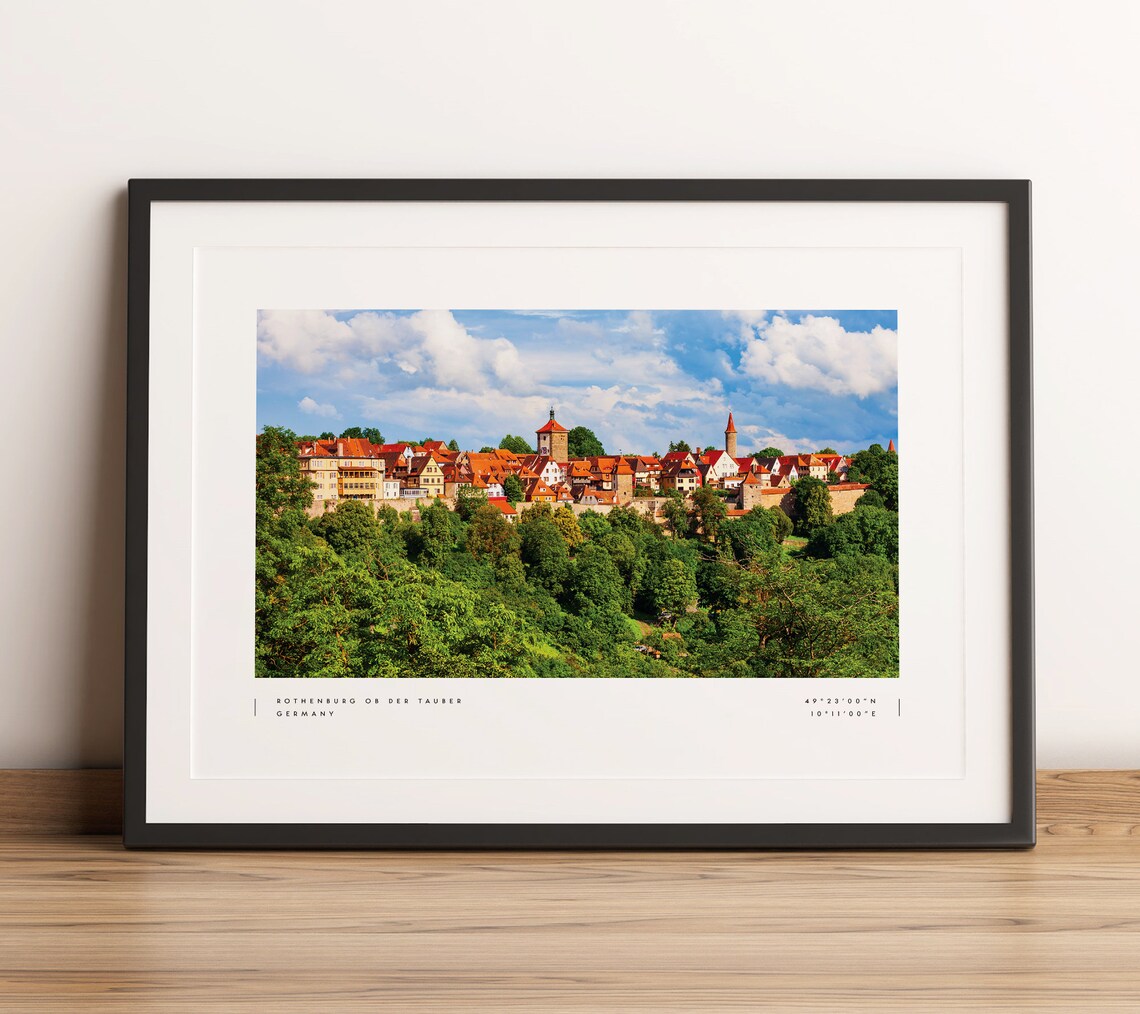Rothenburg ob der Tauber Germany Old Town Photo Coordinates Poster