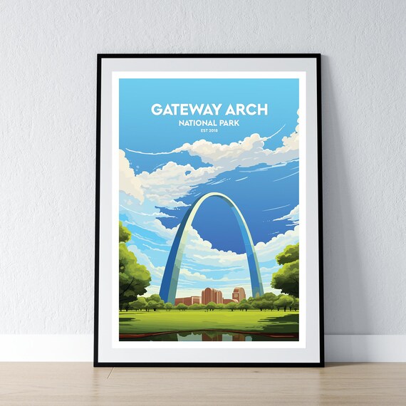 Gateway Arch National Park St Louis Missouri Vintage Travel Poster