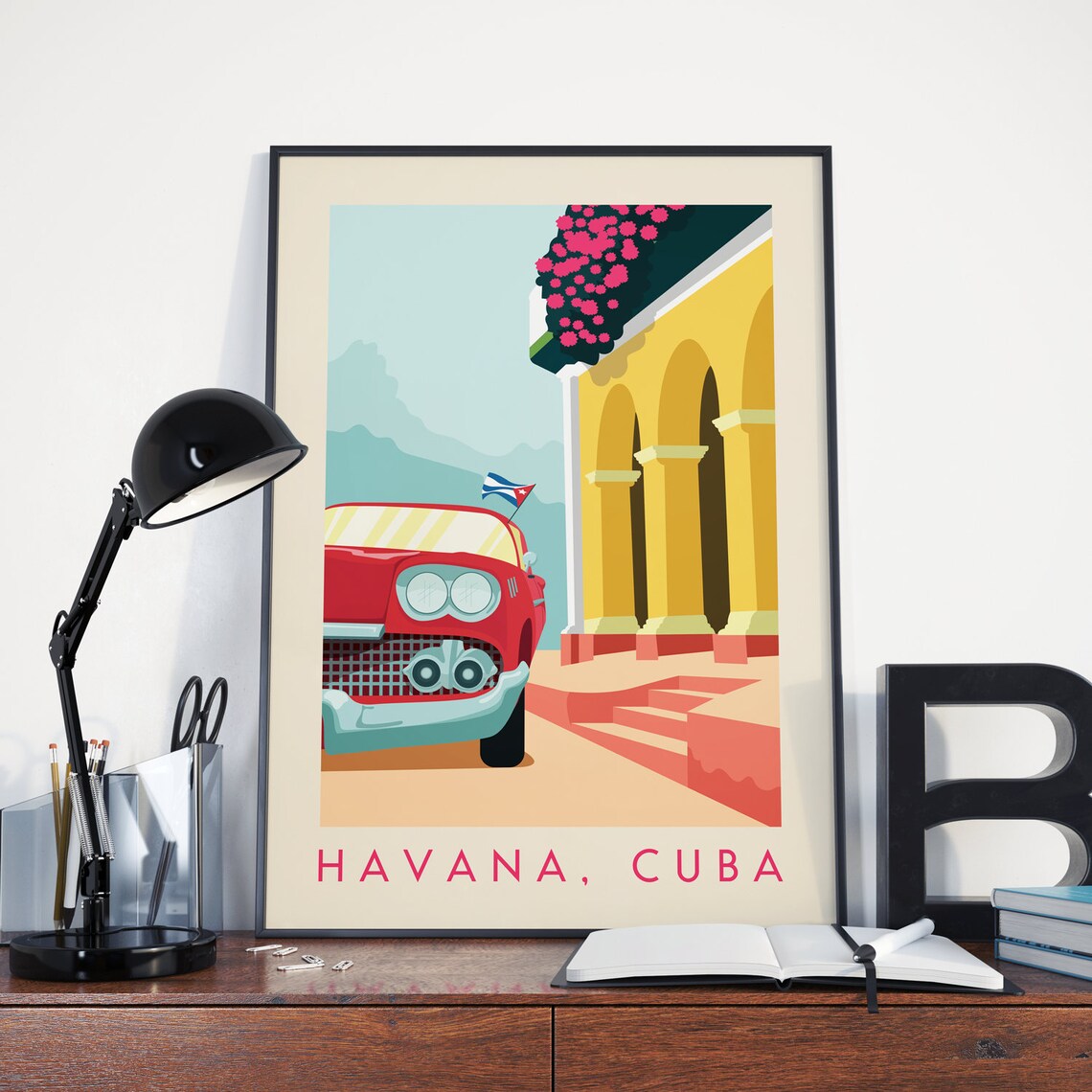 Havana Vintage Retro Travel Poster, Wall Art