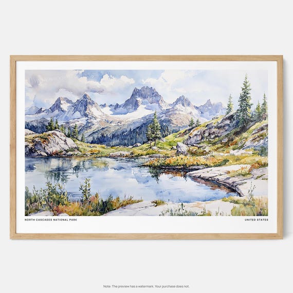 North Cascades National Park Scenic Mountain Art Print