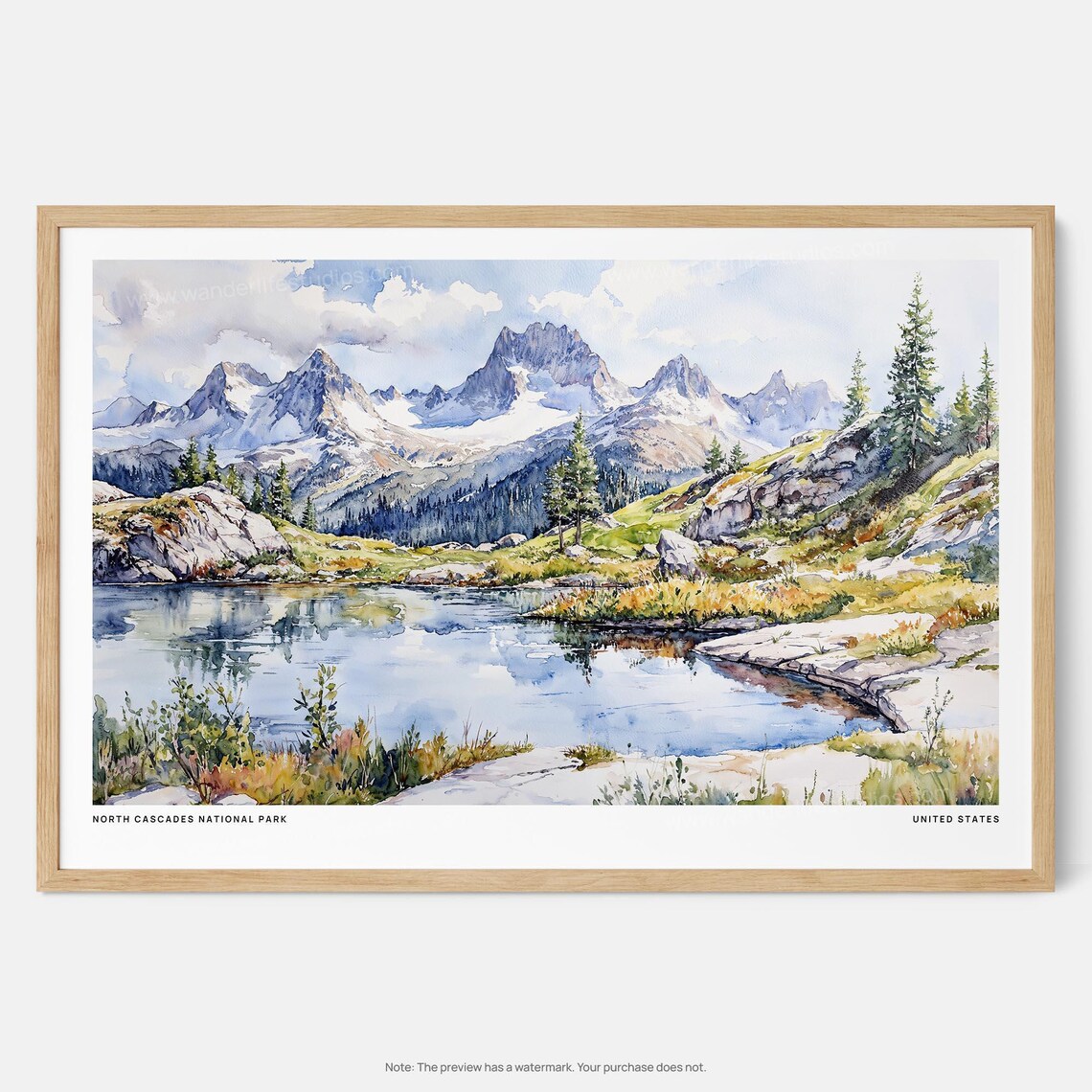 North Cascades National Park Scenic Mountain Art Print
